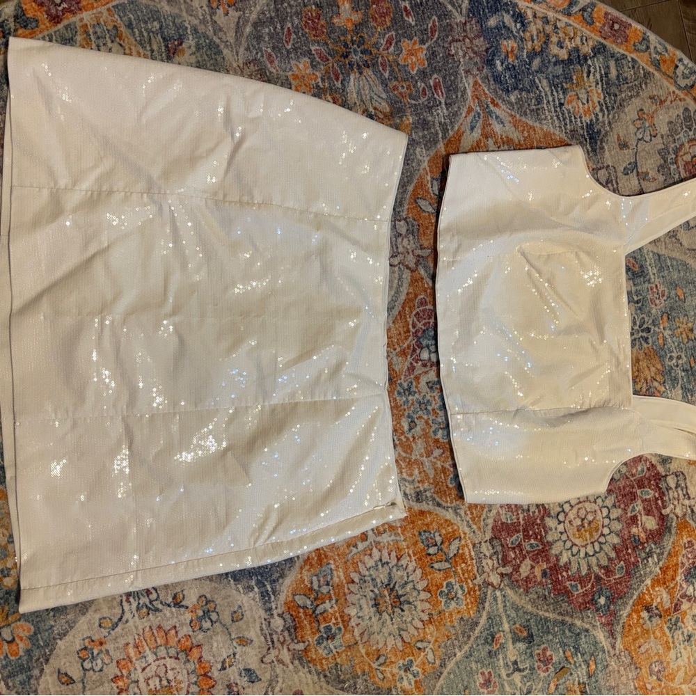 Target White Sequin Skirt Set